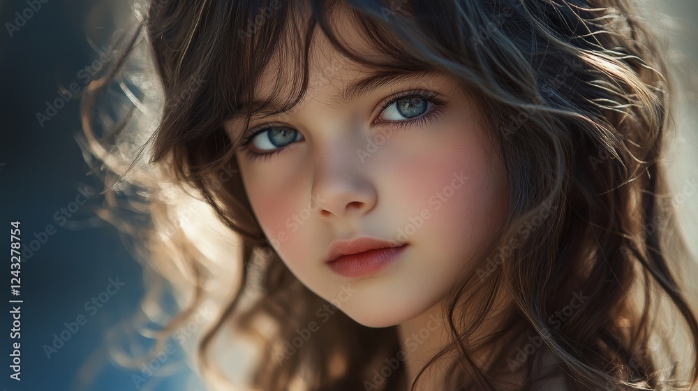 Beautiful hair, portrait of an young girl Beautiful hair, portrait of an young girl