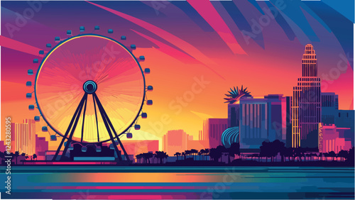 The High Roller Against the Sunset Sky.eps