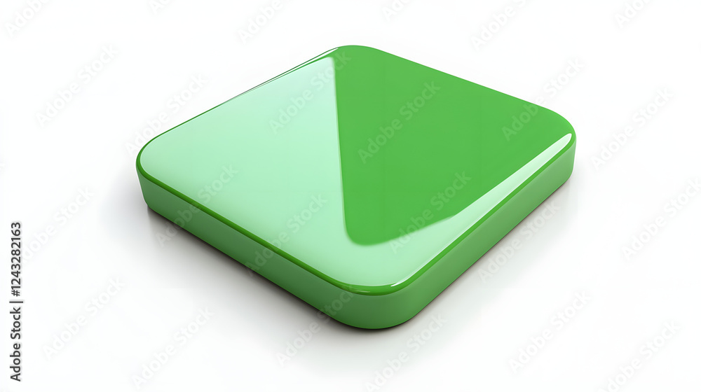 Blank Mobile application icon, button - green square with round corners. 3d rendering, white background
Blank Mobile application icon, button - green square with round corners. 3d rendering, white background