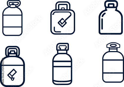 gas cylinder icon symbol sign vector design black white color simple flat illustration collections