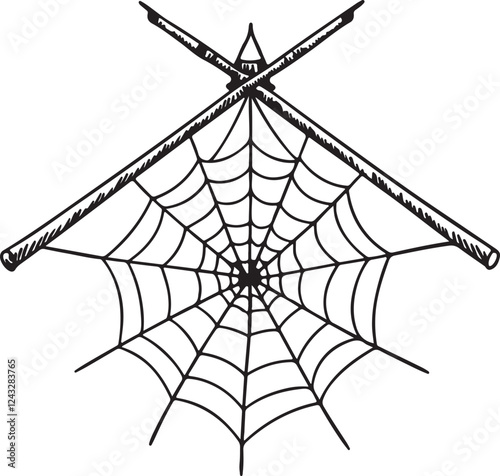 spider web silhouette vector designs