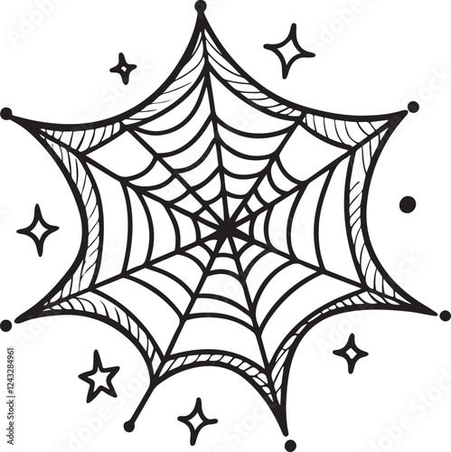 spider web silhouette vector designs