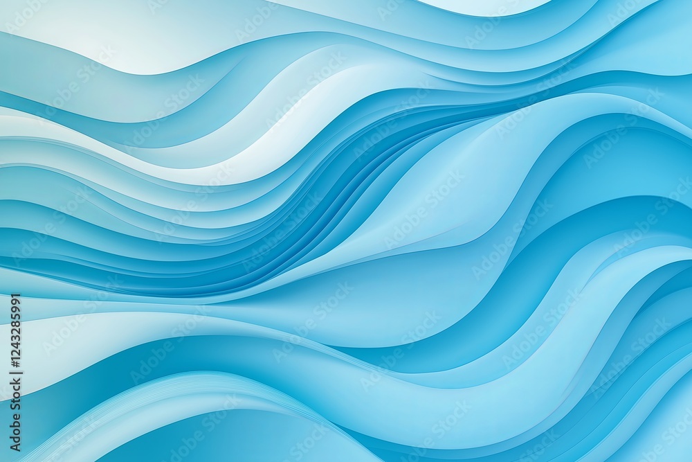A clean, abstract wavy pattern in various shades of blue A clean, abstract wavy pattern in various shades of blue
