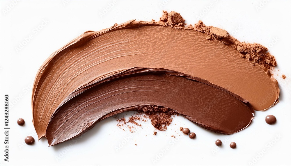 wall paint color swatch in mocha toned makeup on a white background wall paint color swatch in mocha toned makeup on a white background