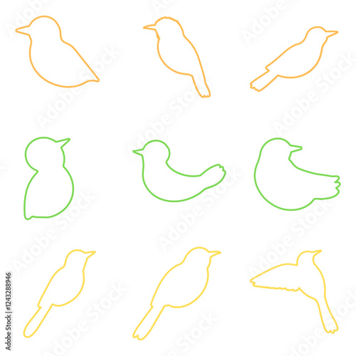 Lovebird Animal Outline Icon Set