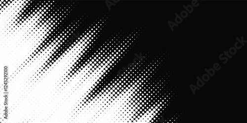 Basic halftone dots effect in black and white color. Halftone effect. Dot halftone. Black white halftone.