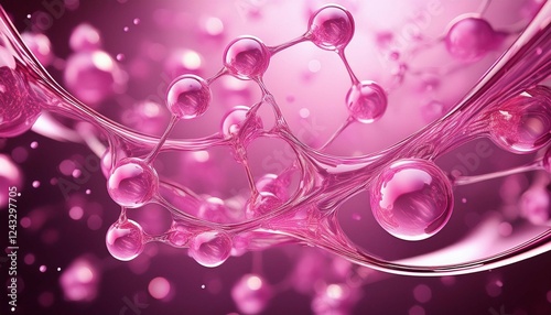 anti aging serum molecules in pink matrix