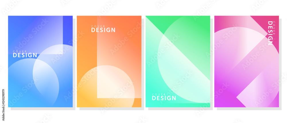Obraz premium Colorful abstract shape poster collections. Futuristic design with overlay concept