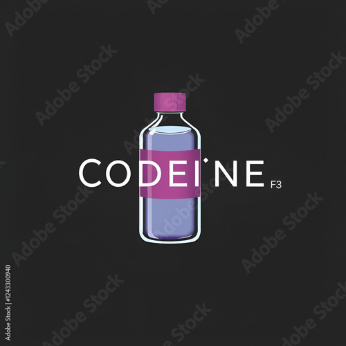 Codeine structural formula, vector illustration photo