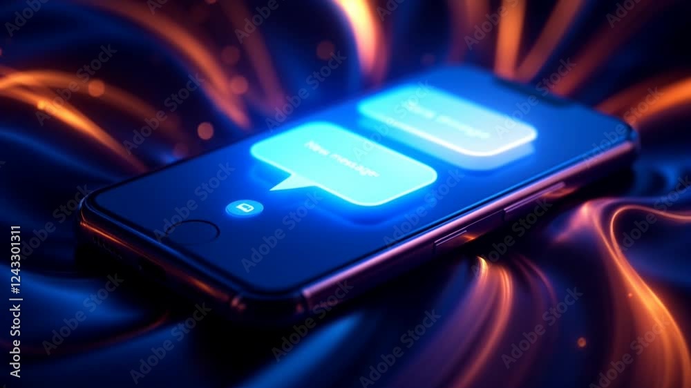 New message Notification on Smart Phone Device video New message Notification on Smart Phone Device video
