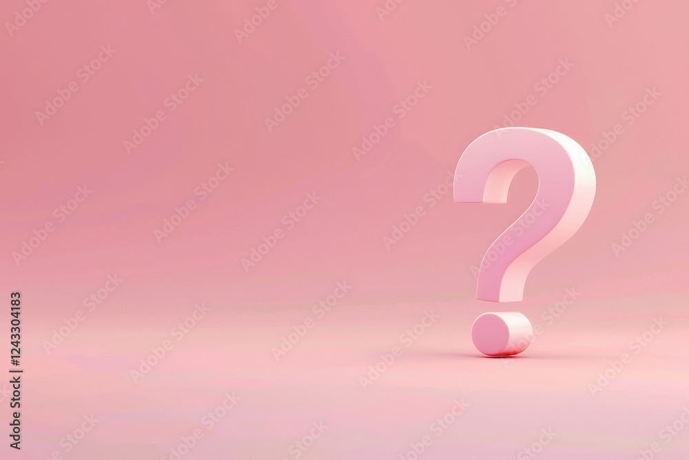 3D render stock photo of big question mark on pastel background 3D render stock photo of big question mark on pastel background
