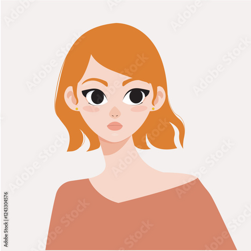 Menina cabelo curto ruivo