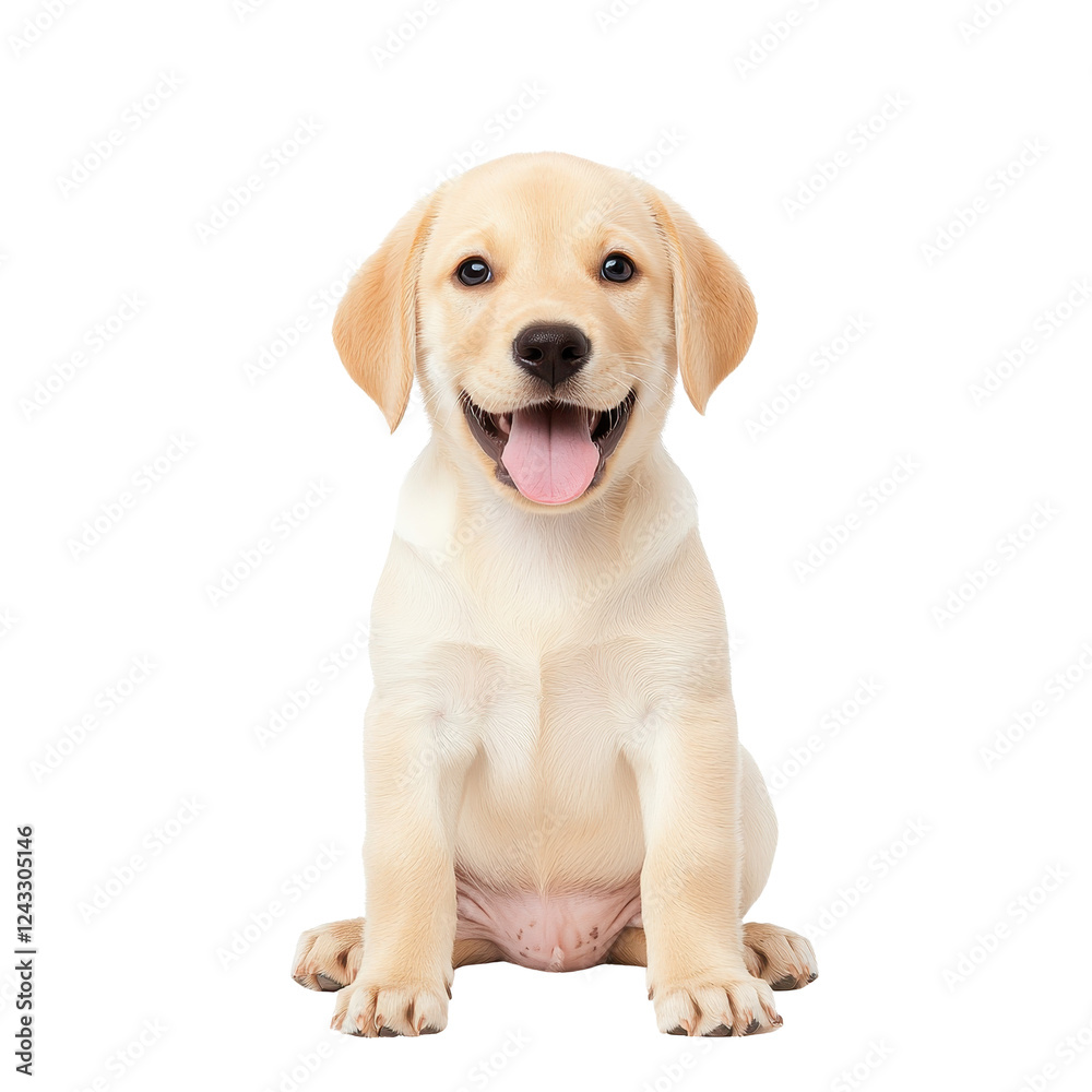 Cute smiling puppy, white isolate background Cute smiling puppy, white isolate background