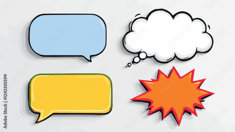 set of comic speech bubbles set of comic speech bubbles