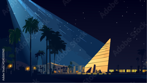 The Luxor Pyramid Night View