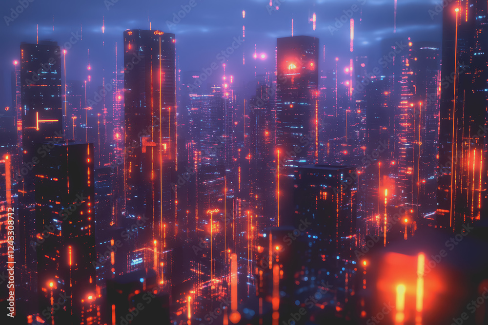 A modern city with a wireless network connection concept and cityscape. Technology concept. A modern city with a wireless network connection concept and cityscape. Technology concept.
