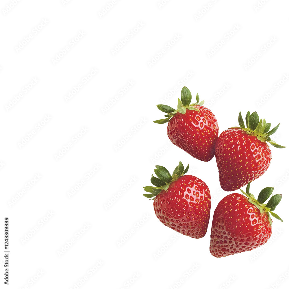 Fresh strawberries with green leaves on a white isolate background. Fresh strawberries with green leaves on a white isolate background.