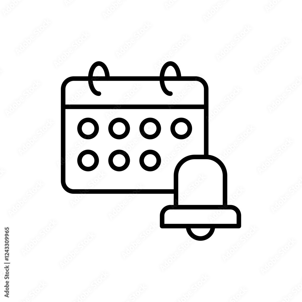 Appointment notification outline icons, minimalist vector illustration ,simple transparent graphic element .Isolated on white background Appointment notification outline icons, minimalist vector illustration ,simple transparent graphic element .Isolated on white background