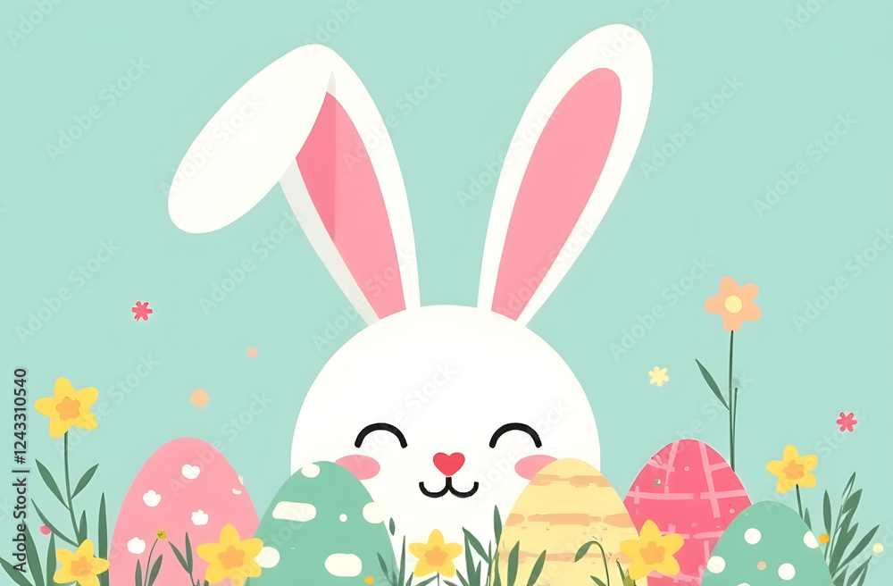 Easter bunny banner, banner with rabbit ears, trendy easter banner Easter bunny banner, banner with rabbit ears, trendy easter banner