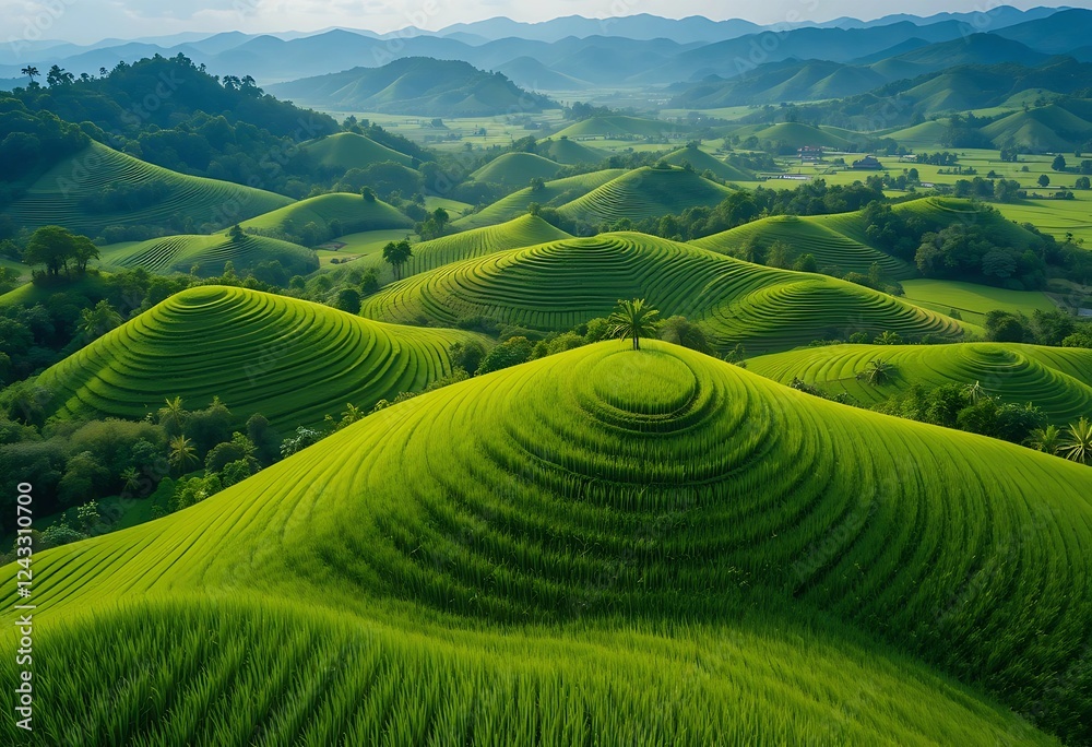 Fototapeta premium A beautiful view of green mountain