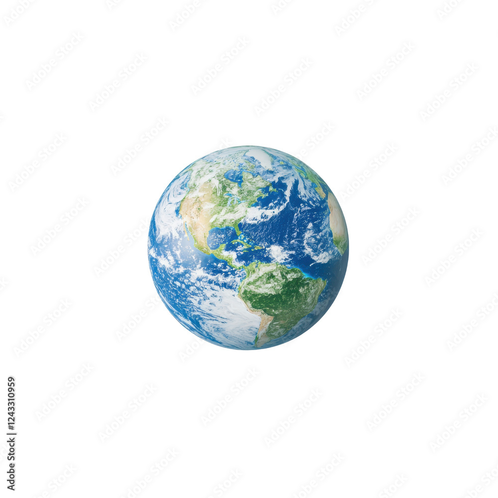 Globe showing Earth, blue oceans and green landmasses, white isolated background. Globe showing Earth, blue oceans and green landmasses, white isolated background.