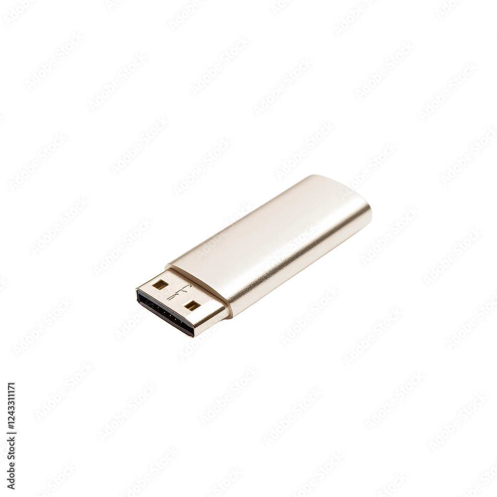 Gold USB flash drive on white isolate background. Gold USB flash drive on white isolate background.