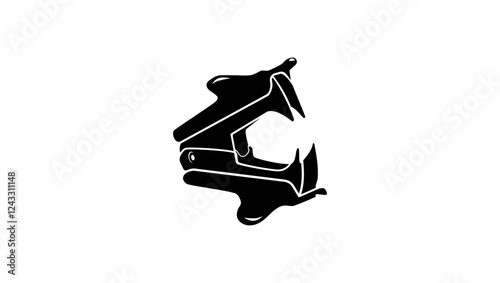 Staple Remover symbol, black isolated silhouette