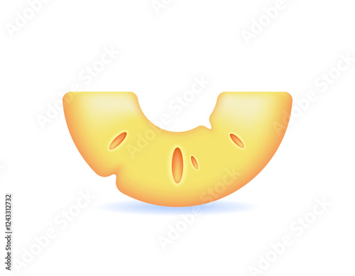 illustration of a slice of yellow pineapple. pineapple flesh. food or fruits. icon or symbol. minimalist 3d style design. element