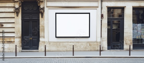 Blank Billboard Mockup on Parisian Street