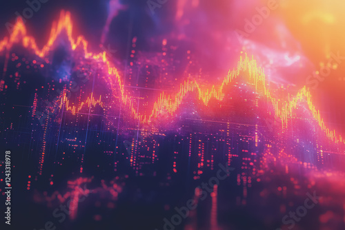 Wallpaper Mural Abstract background Digital data financial investment and trading graph chart. Torontodigital.ca