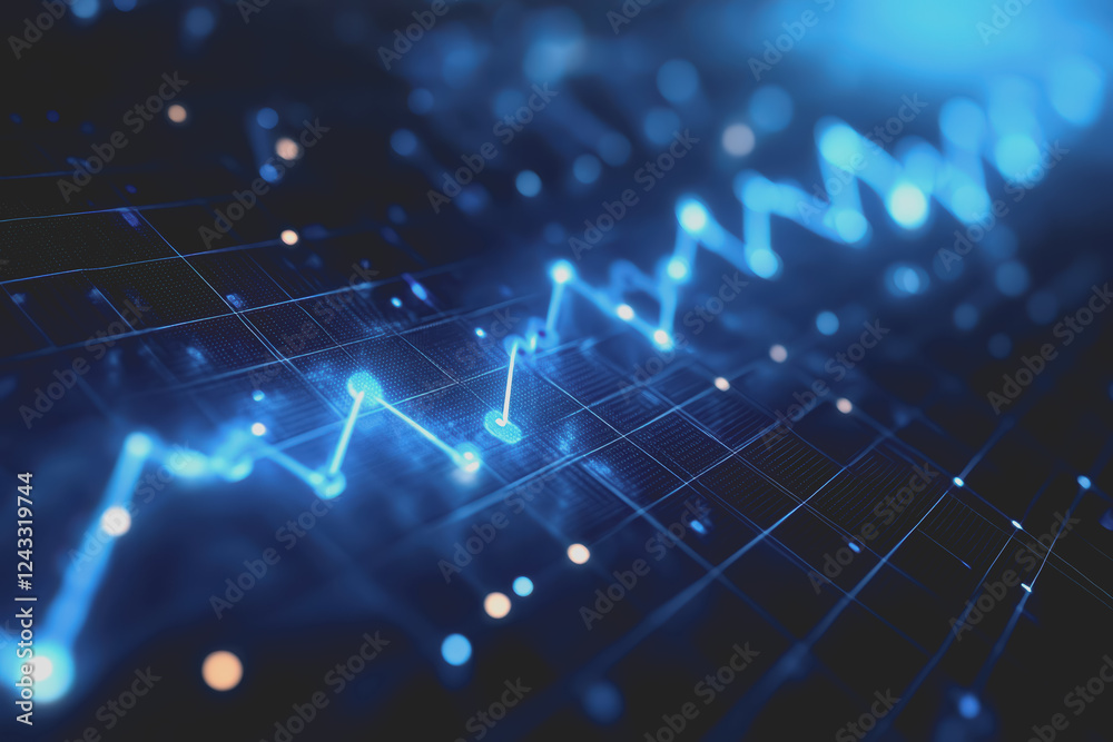 Obraz premium Abstract background Digital data financial investment and trading graph chart.