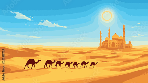 camel in the desert
