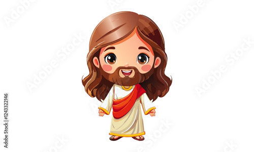 Cute Jesus Christ illustration, use as sticker, card, flyer, Book cover or T Shirt Design