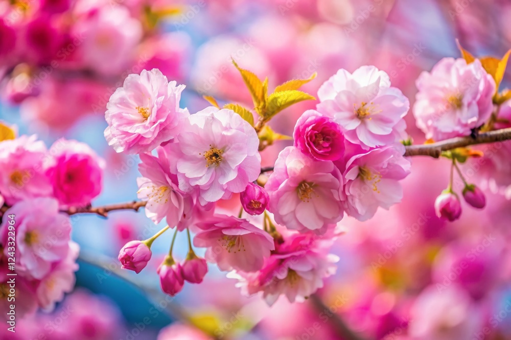 Fototapeta premium Delicate Pink Sakura Blossom Background - Spring Floral Image