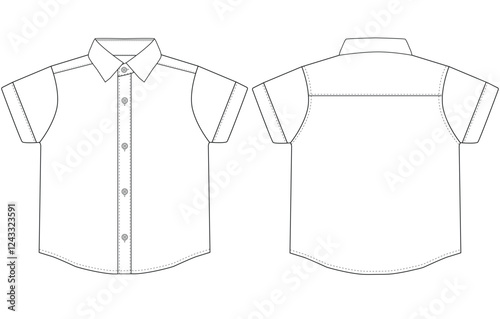 baby boy Short sleeved shirt vector illustration Front and back design