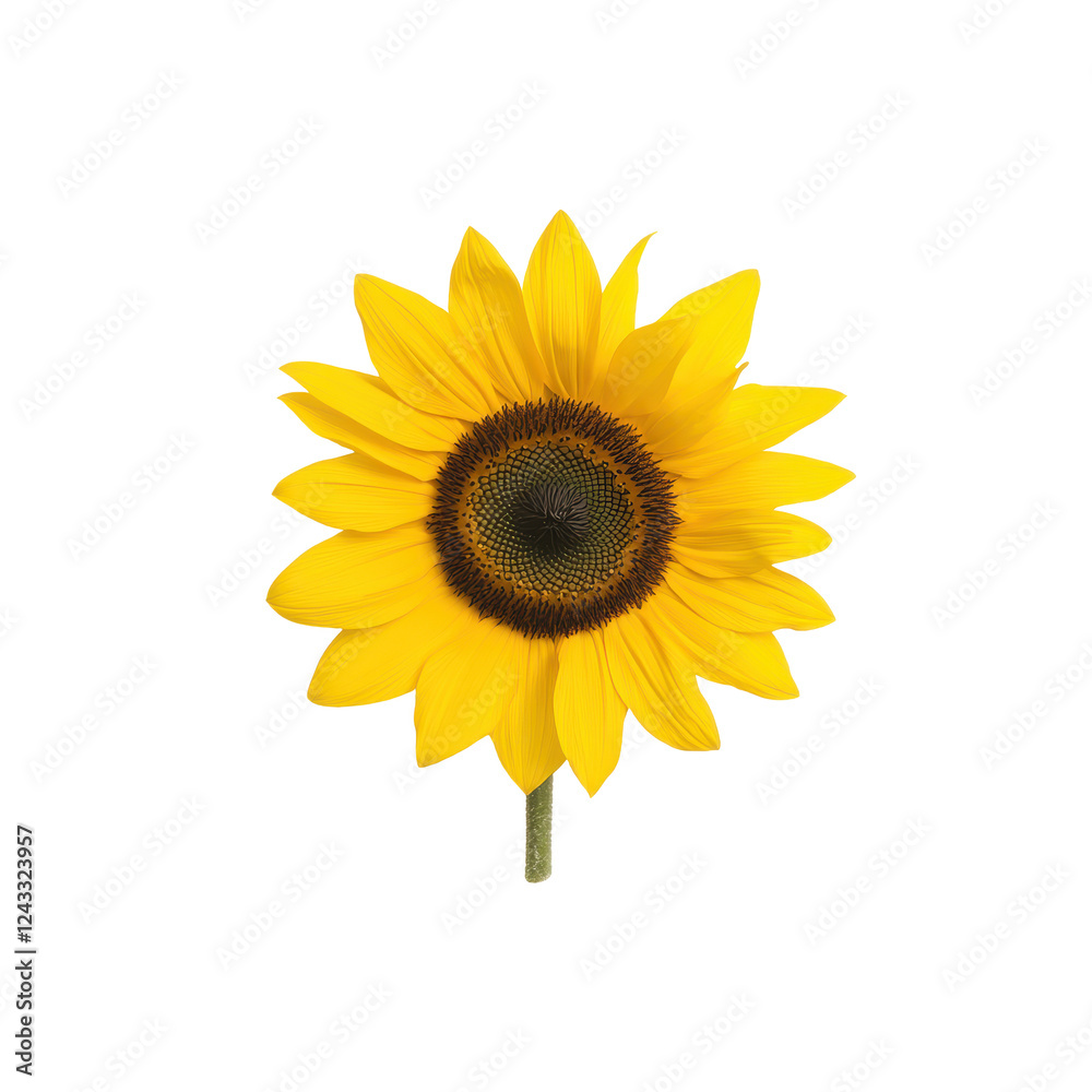 Obraz premium Vibrant sunflower on a white isolated background.