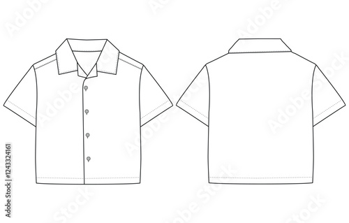 baby boy Short sleeved shirt vector illustration Front and back design