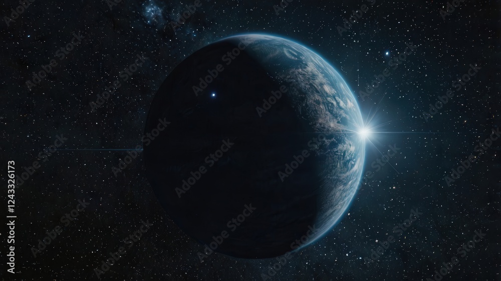 Obraz premium earth, planet, space, globe, world, map, blue, night, 3d, global, sphere, universe, atmosphere, astronomy, galaxy, ocean, sun, continent, light, europe, sea, cosmos, australia, star, nature