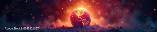A burst of radiance erupts from within an isolated sphere, isolation, luminous