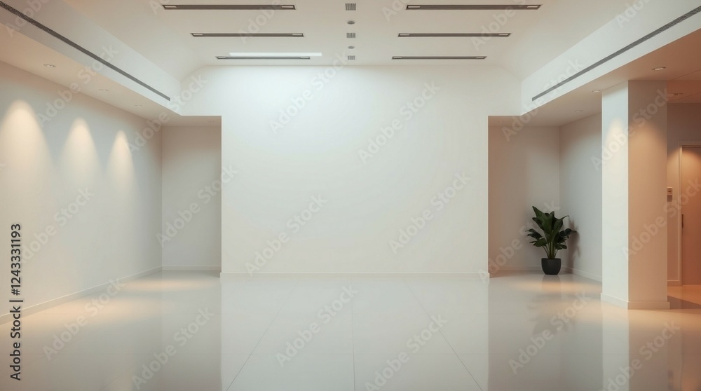 cool light interior design, minimalistic modern scandinavian style, empty wall, mockup template, Sunlit minimalist modern office interior of generative ai cool light interior design, minimalistic modern scandinavian style, empty wall, mockup template, Sunlit minimalist modern office interior of generative ai