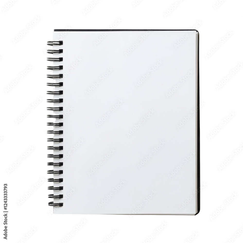 Blank spiral notebook on a white isolated background. Blank spiral notebook on a white isolated background.