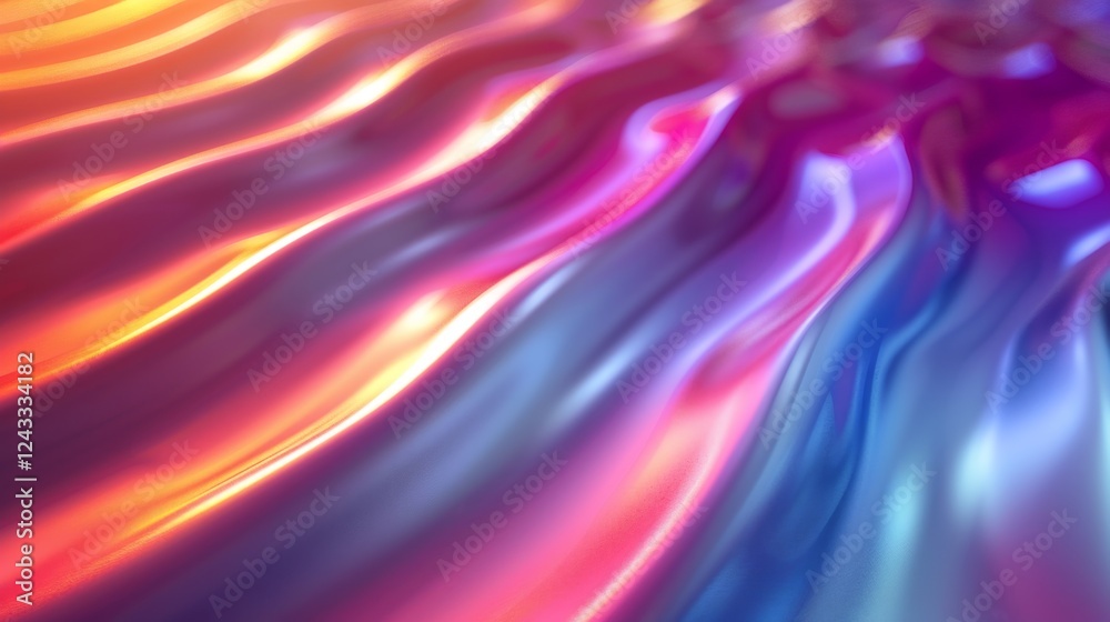 Obraz premium Gradient waves create an iridescent background filled with vibrant colors and patterns for artistic expression