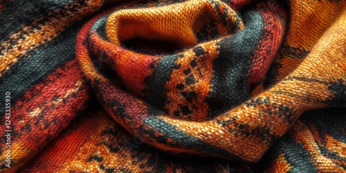 Warm Autumnal Hues Woven Textile Fabric Detail