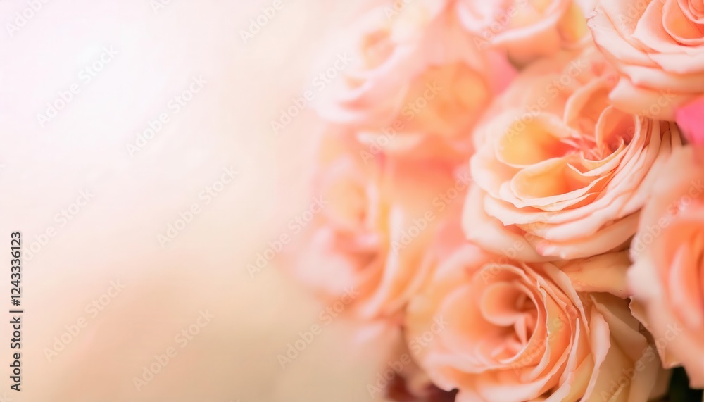 soft peach rose bouquet with delicate pink-tipped petals, romantic floral background for wedding invitations and decor
soft peach rose bouquet with delicate pink-tipped petals, romantic floral background for wedding invitations and decor