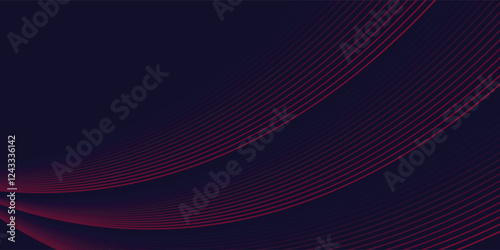 Abstract red wave line pattern on dark blue background. Futuristic technology concept.  vector eps10