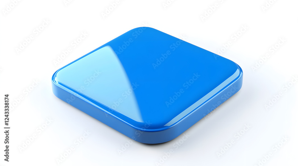 Blank Mobile application icon, button - Blue square with round corners. 3d rendering, white background
Blank Mobile application icon, button - Blue square with round corners. 3d rendering, white background