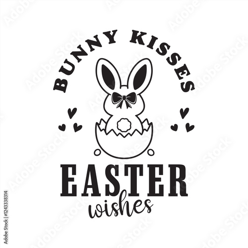 Bunny Kisses Easter Wishes, Easter day, Happy Easter day, Easter day t-shirt design, Art & Illustration