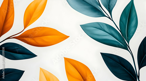 Vibrant autumn leaves graphic design