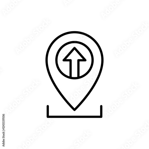 Location upload outline icons, minimalist vector illustration ,simple transparent graphic element .Isolated on white background