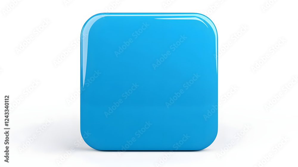 Blank Mobile application icon, button - Blue square with round corners. 3d rendering, white background
Blank Mobile application icon, button - Blue square with round corners. 3d rendering, white background